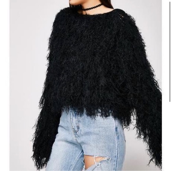 Black Shaggy Sweater S - Picture 3 of 7